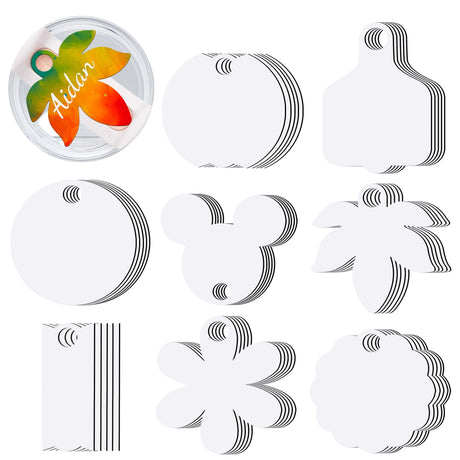 40PCS Stanley Cup Sublimation Blank Name Plate for lid,Sublimation hardboard Tags for 40oz Tumbler 40 oz Sublimation Topper Personalized Stanley Name Plate Customized Designs for Heat Press(A) KJMYYXGS