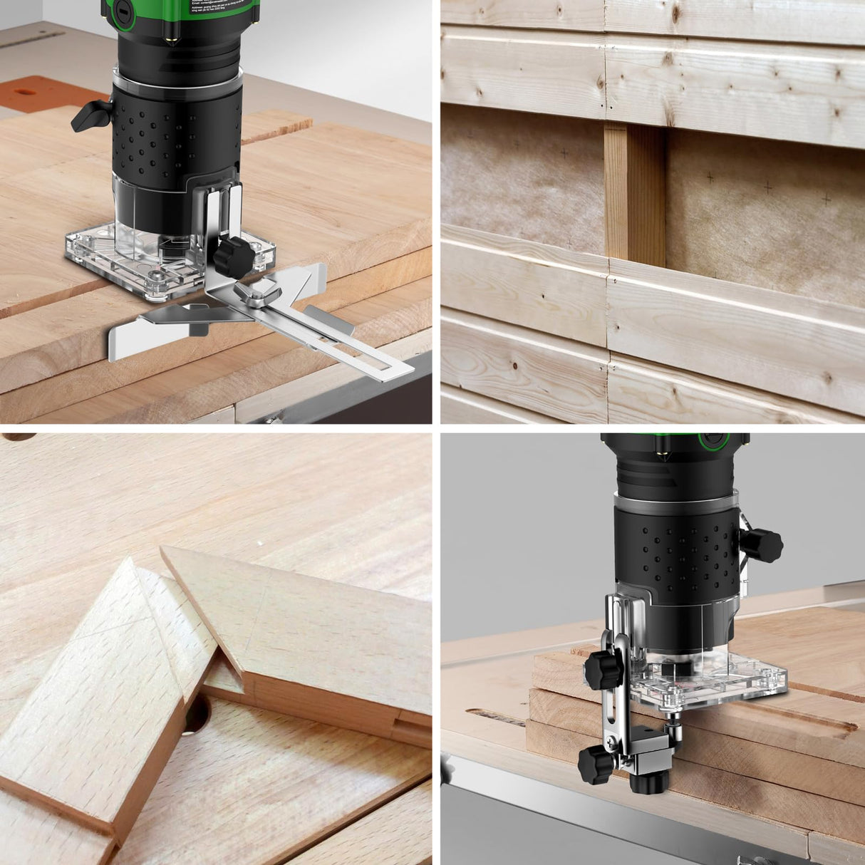 JiGiU Wood Trimmer, 1/4" 6.35mm Compact Router Tool Electric Wood Hand Trimmer Laminator 800W 28000R/Min Hand Held Woodwork Routers Router Joiners Tool with 6 Variable Speed for DIY Woodworking JiGiU