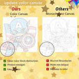 Sretoul 4 Pack Paint by Numbers Kit for Kids with Frame- Cartoon Painting Kits for Kids Ages 4-8, Cartoon Paint by Numbers with Frame 8x8 Inch Sretoul