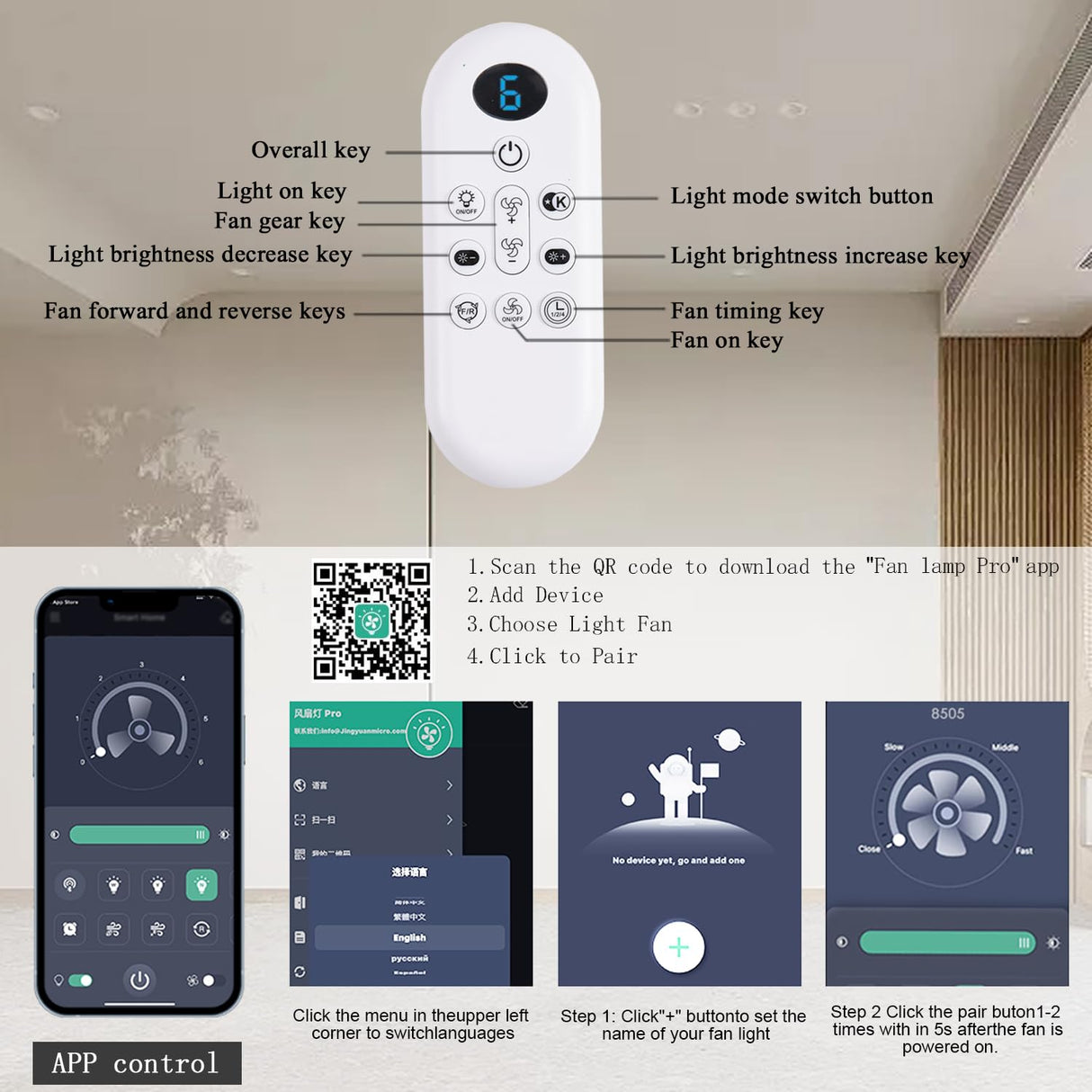 JSAITEE 52 Inch Smart Ceiling Fan with Lights, Remote & App Control, DC Reversible Motor, 8 Speeds Quiet 35dB, 3CCT Dimmable LED, Low Profile Modern Ceiling Fans for Bedroom Living Room, White JSAITEE