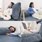 N&V Folding Matress Sofa Bean Bag Bed, Foam Filling Folding Matress Sofa, Includes Removable and Machine Washable Cover, Soft Premium Faux Fur (Medium, Blue) N&V