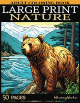 Easy and Bold Large Print Nature and Flowers Coloring Book: A Simple Yet Elegant Adult Coloring Book For Beginners and Seniors WoodArtSupply