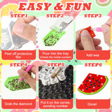 Copkim 12 Pcs Diamond Art Painting Magnets, Fruit Fridge Magnetic Diamond Art Painting Kits Fridge Sticker Magnet for Craft Photos Notes Home Office Decorations Copkim