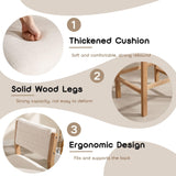 RIVOVA 26" Bar Stools Set of 2 Counter Height Bar Stools for Kitchen Counter, Modern Upholstered Barstools with Back and Wood Legs Linen Stools Farmhouse Island Chairs, Beige RIVOVA