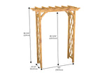 Vita Heartwood Cedar Wood Arbor, 55 inch x 88 inch, FSC, Golden Brown, Opening Width 51 inches, Garden Décor Shade Arch, VA68897 Vita