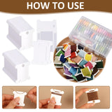 200 PCS Embroidery Floss Bobbins, Plastic Embroidery Floss Organizer, White Sewing Machine Bobbin for Cross Stitch, Thread Holder Sewing Storage for Sewing Thread, Needlework Supplies Okxiri