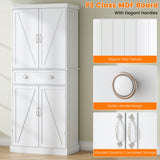 kepptory 72“ Kitchen Pantry Cabinet White, Tall Pantry Storage Cabinet with Adjustable Shelves and Drawer, Kitchen Buffet Cupboards Sideboard for Home Office Use (16" D x 30" W x 72" H) kepptory