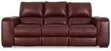 Signature Design by Ashley Alessandro Contemporary Leather Power Reclining Sofa with Adjustable Headrest, Red Signature Design by Ashley