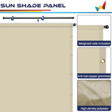Windscreen4less 16' x 5' Universal Waterproof Replacement Shade Cover Canopy for Pergola Patio Privacy Shade Screen with Grommets on 2 Sides Includes Weighted Rods UV Block Beige Windscreen4less