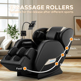 VUYSUYVY 2025 Massage Chair Full Body, Zero Gravity SL-Track Shiatsu Massage Chair Recliner, Heating, Foot Massage, Auto Modes, Bluetooth Speaker, Touch Screen Controller, Extended Footrest, Wheels VUYSUYVY