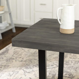 Walker Edison Andre Modern Solid Wood Dining Table, 52 Inch, Grey Walker Edison