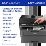 Brother DCP-L26 Series Wireless Monochrome 3-in-1 Laser Printer, 36 ppm in Black, 250 Sheets, Mobile Printing, Automatic Two-Sided Printing, Refresh Subscription Trial, Gray, with MTC Printer Cable Brother