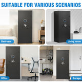 15-20 Gun Safe for Rifles and Pistols, Large Unassembled Rifle Safe with Adjustable Shelf & Gun Rack, Quick Access Gun Cabinet for Home and Shotguns with Mute Function & Dual Alarm Riflevault