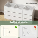 Jocoevol Modern White 9 Drawer Dresser for Bedroom, Simply Chest of Drawers, Wood Storage Dresser with Deep Drawers for Living Room Hallway Entryway, White Jocoevol