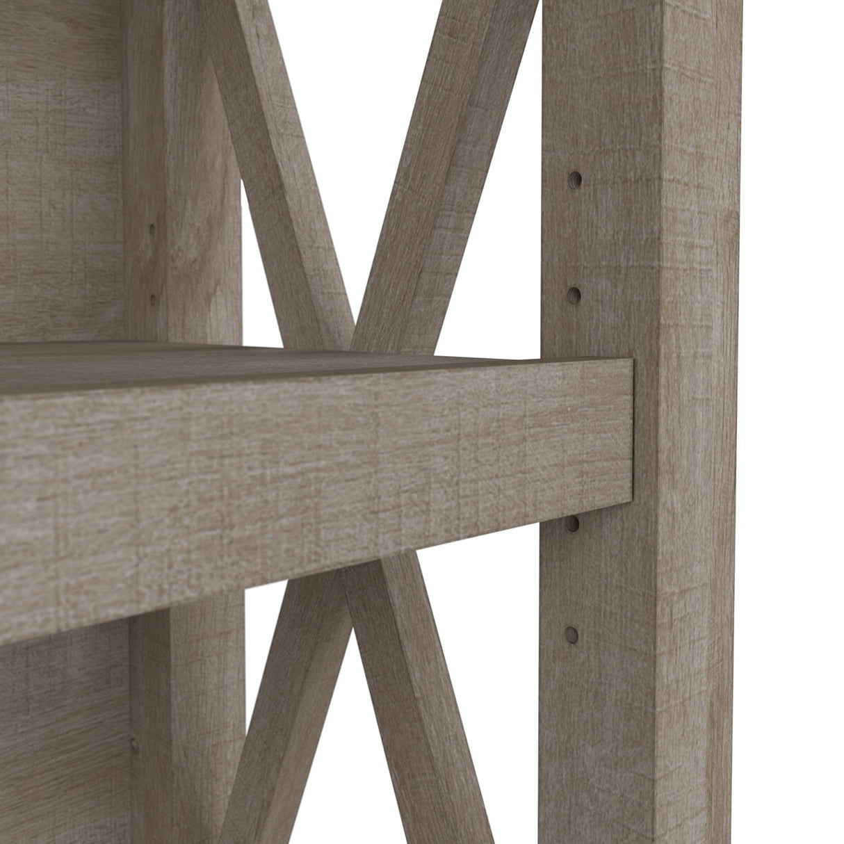 Bush Business Furniture Key West 5-Shelf Bookcase with X Pattern Accents in Washed Gray Bush Business Furniture