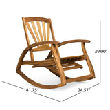 Christopher Knight Home Alva Outdoor Acacia Wood Rocking Chair with Footrest, Teak Finish Christopher Knight Home