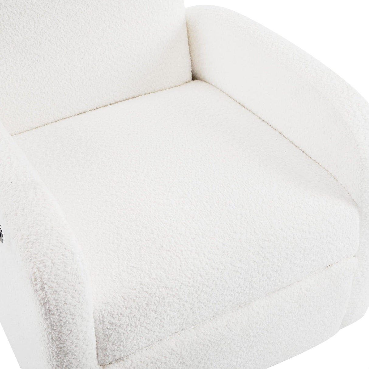 GDFStudio Swivel Glider Recliner Chair Nursery Rocker Recliner Chair with Boucle Upholstered High Back Single Seat Sofa Chair with Deep Seat Manual Nursing Reclining for Living Room, Beige GDFStudio