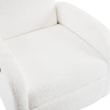 GDFStudio Swivel Glider Recliner Chair Nursery Rocker Recliner Chair with Boucle Upholstered High Back Single Seat Sofa Chair with Deep Seat Manual Nursing Reclining for Living Room, Beige GDFStudio