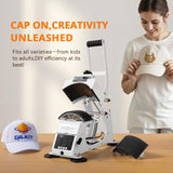 HTVRONT Hat Press Machine - Hat Press Heat Machine for Caps Curved Teflon-Coated Heat Plate, White Hat Heat Press Machine for Caps with Memory Mode and Non-Slip Base for Heat Transfer Vinyl HTVRONT