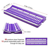 50 Positions Floss Organizer Embroidery Shelf, Luxiv Thread Organizers for Cross Stitch Embroidery Thread Holder with 15Pcs Replaceable Paper Card Sewing Needle, Embroidery Floss Organizer Luxiv