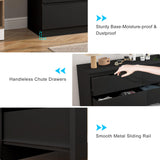 Vibe & Dine 6 Drawer Double Dresser, Modern Chest of Drawers with Wide Storage for Closet, Bedroom, Living Room, Black Vibe & Dine