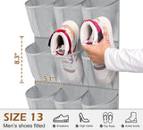 MISSLO 30 Large Pockets Dual Sided Hanging Shoe Organizer for Closet with Rotating Hanger Hanging Shoe Shelves, Grey MISSLO