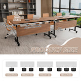 Modern Conference Table,4PCS Folding Conference Table with 360°Mobile Wheels,Office Conference Room Table for 4-6 Person,Modular Meeting Table (Walnut, 47in) Generic
