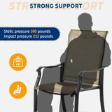 UDPATIO Patio Dining Chairs Set of 6, Outdoor Textilene Dining Chairs with High Back, Patio Furniture Chairs with Armrest, Metal Frame for Lawn Garden Backyard Deck, Brown UDPATIO