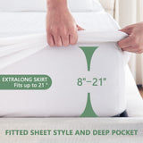 Premium Waterproof Mattress Protector Full Size, Breathable Bed Cover 3D Air Fabric Cooling Mattress Pad Cover Smooth Soft Noiseless Washable, 8''-21'' Deep Pocket (White) GOPOONY