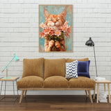 DIY Cat and Flower Paint by Numbers Kits for Adults, Painting by Numbers for Adult & Beginner on Canvas, Animal Oil Painting Kits Perfect for Home Decoration 16x20 Inch Clendo