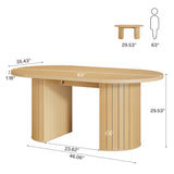 Tribesigns 63-Inch Executive Desk, Modern Home Office Desks Computer Writing Table, Small Conference Table, Oak Tribesigns