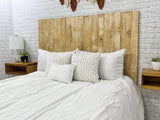Barn Walls Boho Whitewash Headboard, Bohemian Design, Solid Wood Headboard, Floating Panels, Wall Mount, Adjustable Height, Easy Assembly, King Size Barn Walls