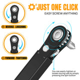 Ratcheting Screwdriver Men Gifts-Right Angle Screwdriver 90 Degree Offset Screwdriver Bit Set Low Profile Pocket Screwdriver For Tight Space Cool Gadget EDC Gear Gift For Men Him Dad Husband (12-IN-1) NewFation