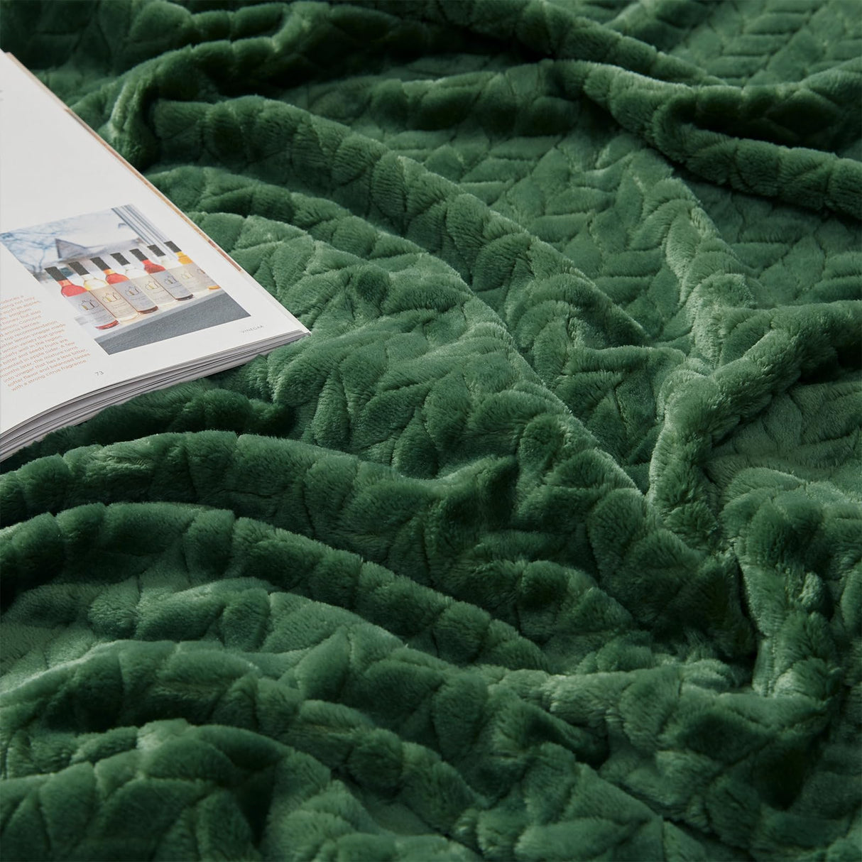 Inhand Fleece Throw Blankets, Super Soft Flannel Cozy Blankets for Adults, Washable Lightweight Blanket for Couch Sofa Bed Office, Warm Plush Blankets for All Season (50"×60", Green) inhand