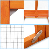 Catio Outdoor Cat Enclosure, Large Wood Cat Cage with Sunlight Top Panel, Perches, Sleeping Boxes, Wooden Cat Cage Condo Indoor Playpen, 62.6" L x 32.2" W x 70" H (Orange, Extra Large) GIYZOKNI