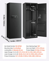 VEVOR 6-8 Gun Safe, Long Gun Cabinet for Rifles and Pistols, Quick Access Rifle Safe with 3 Ammo Slots and 2 Adjustable Racks, Large Digital Cabinet with Key and Password Lock VEVOR