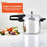 IMUSA 7 Quart Stovetop Aluminum Presure Cooker with safety valves for risk-free opening Imusa
