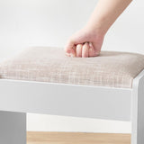 FIONESO Vanity Desk with Mirror & Lights, Makeup Vanity with 6 Drawers, 6 Open Shelves and Power Outlet, 48” Storage Makeup Vanity Desk with Stool Bench for Women, Girls, Bedroom, White FIONESO