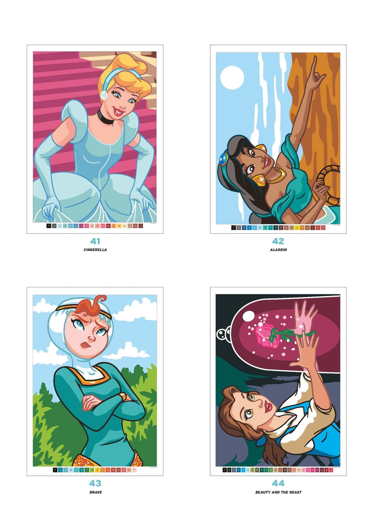 Mystery Colouring - Princesses: Reveal iconic Disney characters with colour by number WoodArtSupply