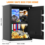 3.0 Cub Large Home Safe Fireproof Waterproof, Digital Firep roof Safe Box With Fireproof Bag, Combination Lock and Alarm Systerm, Fire Safes for Home Documents Money Valuables Bukumo