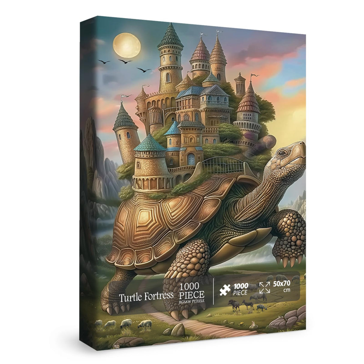 Magic Turtle Castle Puzzles for Adults 1000 Pieces, Horror Fantasy House Jigsaw Puzzles, Monster Tortoise Puzzles BBOLDIN