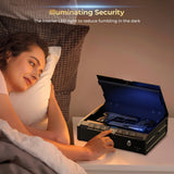 ONNAIS Iron PRO Biometric Gun Safe for Handgun: Swift Entry Gun Lock Box Featuring with Interior Light and Emergency Power Supply: Pistol Safe for Home, Bedside, Nightstand, and Car ONNAIS