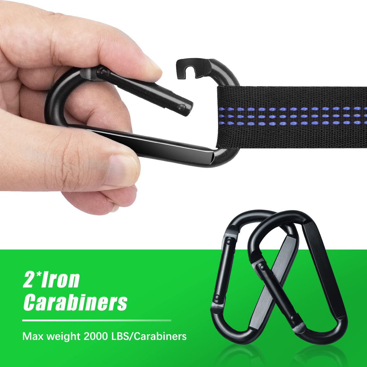 Hammock Straps – Camping Hammock Tree Straps Set, 20 ft Long Combined, 30+2 Loops, 2000 LBS Heavy Duty Straps for Hammock Suspension System Kit Raweao