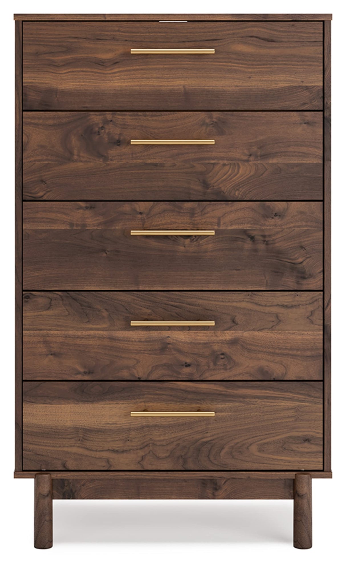 Signature Design by Ashley Calverson Contemporary 5 Drawer Chest of Smooth-Gliding Drawers and Safety Stop, Dark Brown Signature Design by Ashley