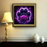 BYGFHLYW 5D Diamond Painting Kits for Adults, Purple Rose Diamond Art Kits for Adults Beginner, DIY Full Drill Diamond Dots Gem Painting Home Wall Decor 11.8x11.8inch BYGFHLYW