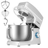 VIVOHOME 7.5 Quart Stand Mixer, 660W 6-Speed Tilt-Head Kitchen Electric Food Mixer with Beater, Dough Hook, Wire Whip, and Egg Separator, Silver VIVOHOME