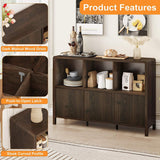 FATORRI 6 Cube Storage Organizer Book Shelf, Horizontal Bookshelf with 3 Doors, 3 Tier Wooden Bookcase for Living Room, Home Office (Dark Walnut) FATORRI