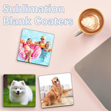 36 Pcs Sublimation Square Coaster Blanks Bulk with Cork Back MDF Sublimation Coasters Blanks Cork Back Heat Transfer Wood Hardboard Cork Coasters Sublimation Product Blank Coaster 3.86x3.86 Inch LaiHiulaan