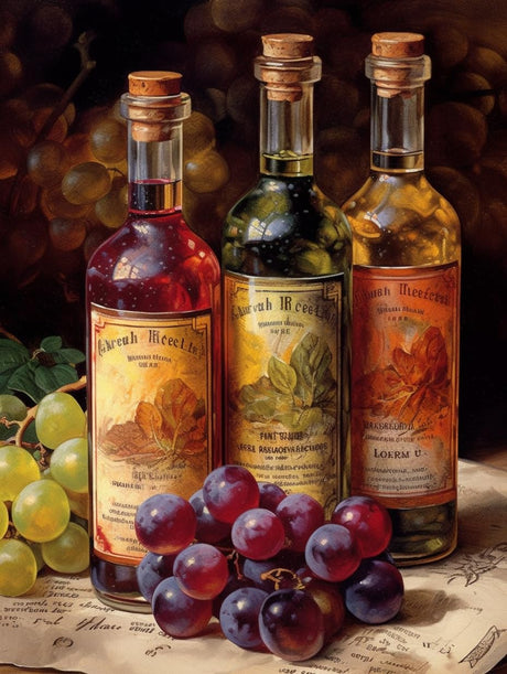 Generic Vintage Wine Fruit(3) 5D Adult Diamond Art,DIY Diamond Art Painting Kit for Decor Canvas 11.7x15.7inch/30x40cm, Onesize WoodArtSupply