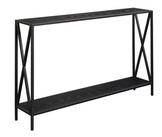 Convenience Concepts Tucson Console Table 47.25" - Modern Sofa Table with Storage Shelf, Entryway Hall Table for Living Room, Black